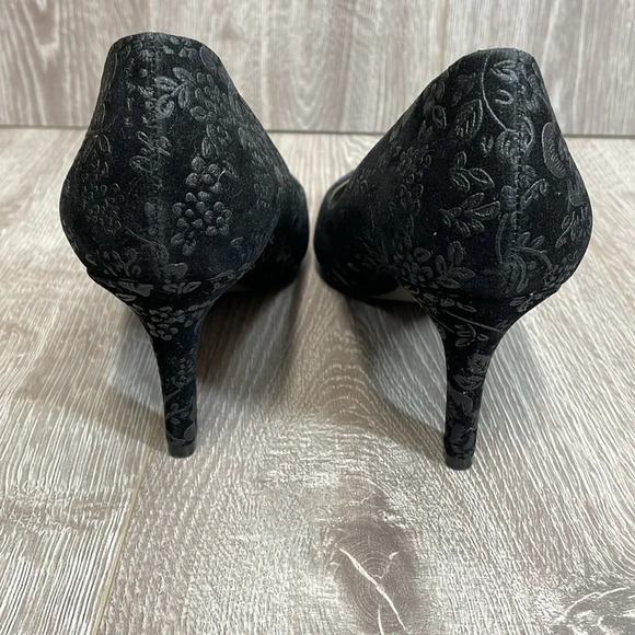 David Tate Opera Pump Heels Black Floral 9W - Picture 4 of 14